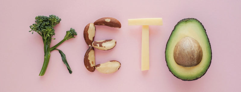 Keto spelled out with keto friendly foods
