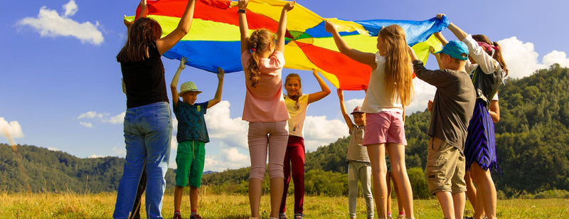 happy and healthy children playing in the sun