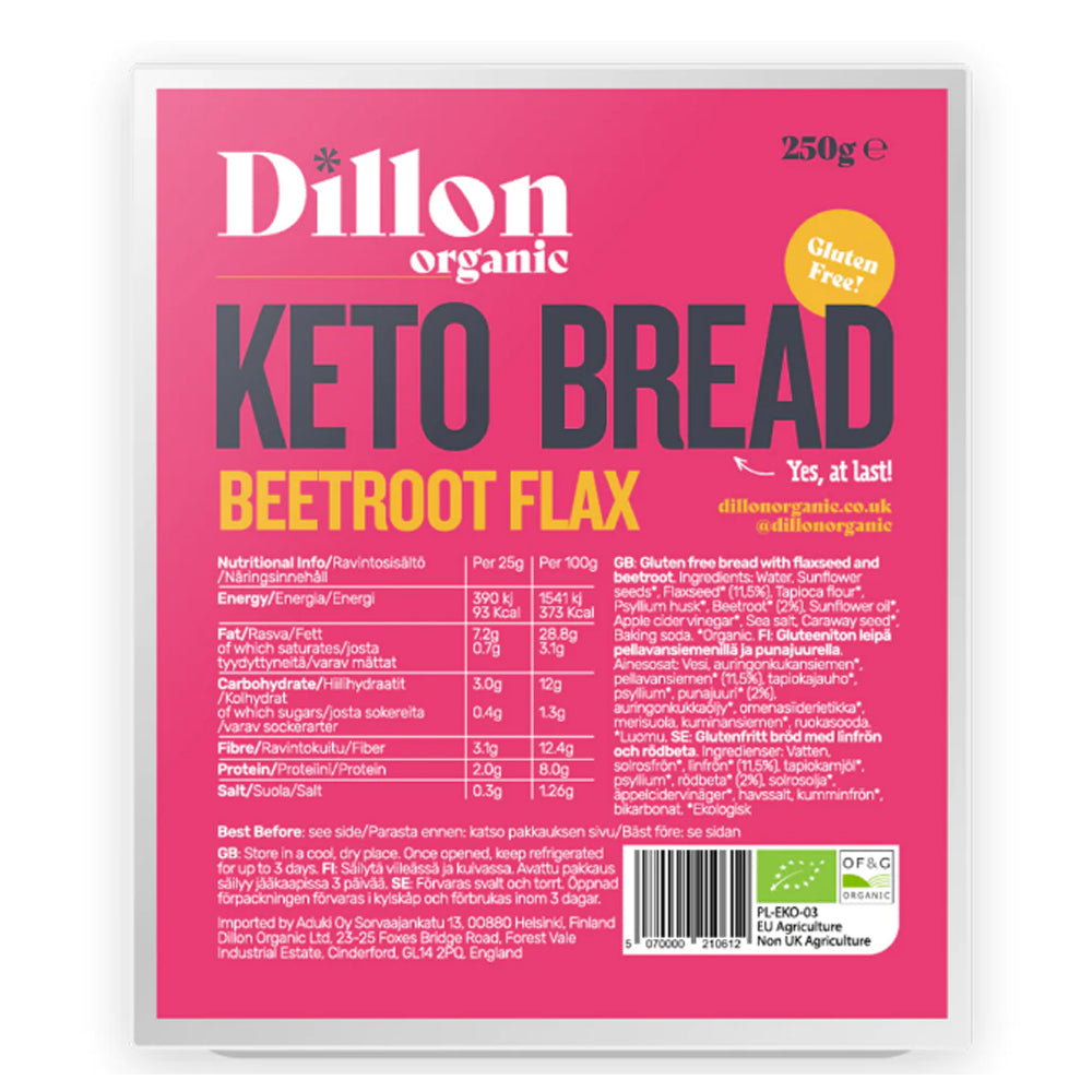 Dillon Organic Beetroot Flax Keto Bread