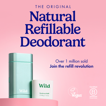 Wild Natural Deodorant Fresh Cotton & Sea Salt Refillable Deodorant Starter Pack - Evergreen Healthfoods