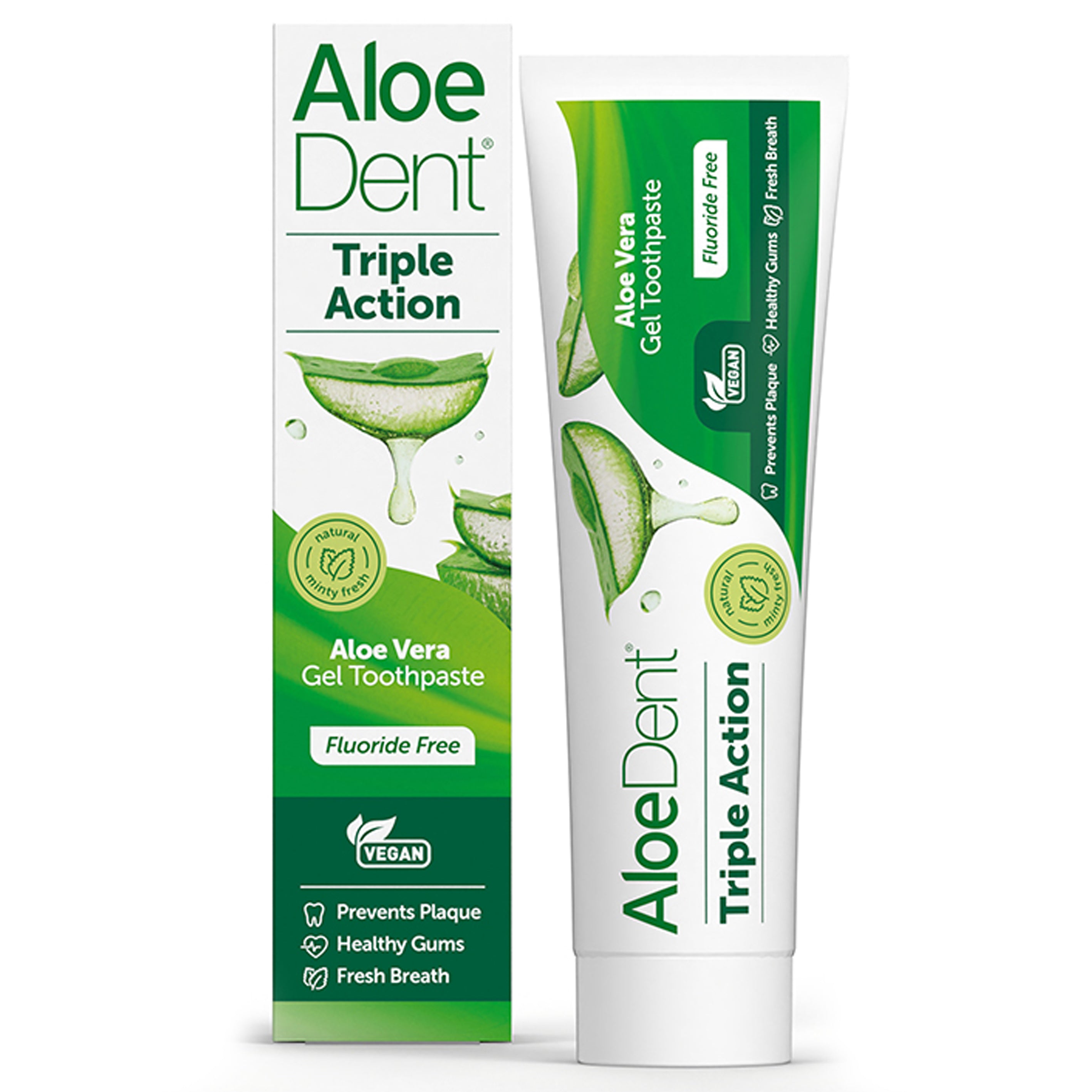 Aloe Dent Triple Action Fluoride Free Toothpaste - 100ml