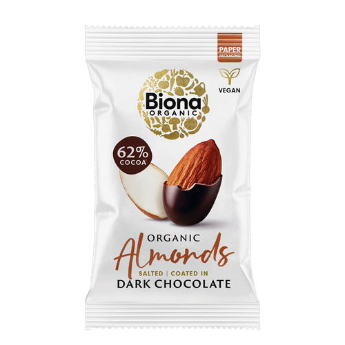 Biona Organic Almonds Salted & Coated in Dark Chocolate