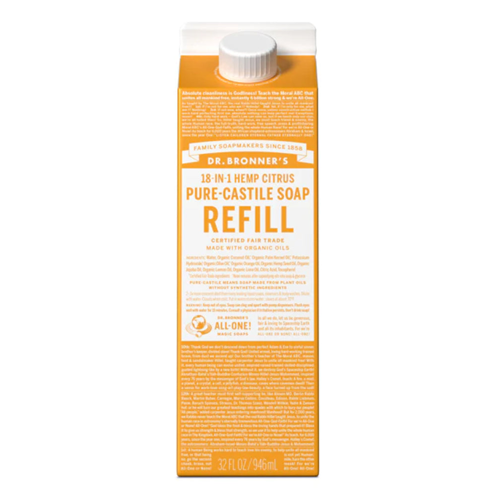 Dr. Bronner Citrus Pure Castile Soap tetra refill