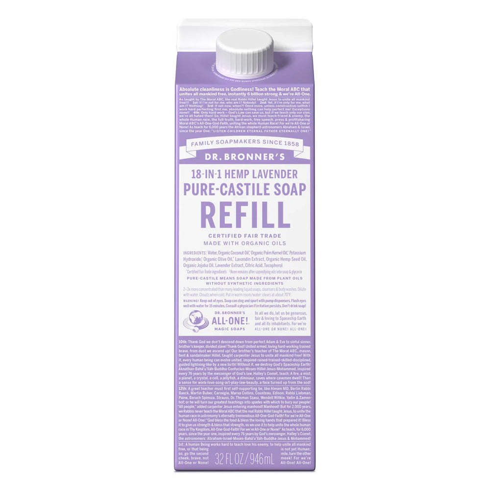 Dr. Bronner Lavender Pure Castile Soap tetra refill