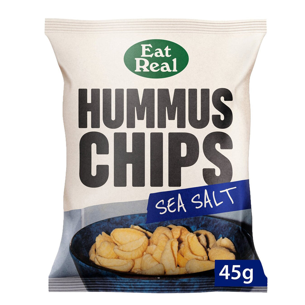 Eat Real Hummus Chips - Sea Salt Flavour - Evergreen Healthfoods