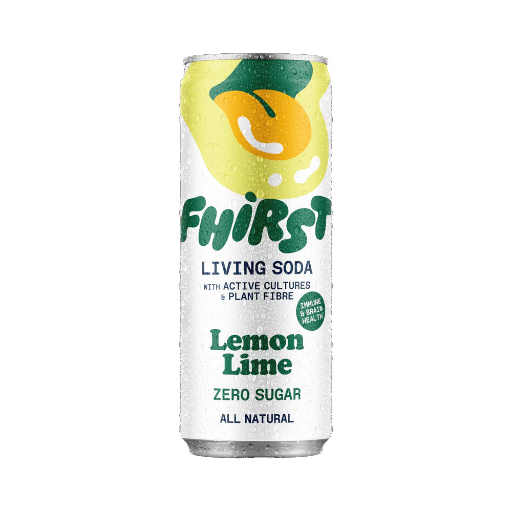 Can of Fhirst Lemon Lime & Living Soda