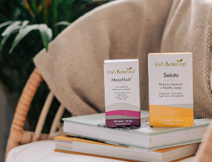 Irish Botanica supplements on a chair