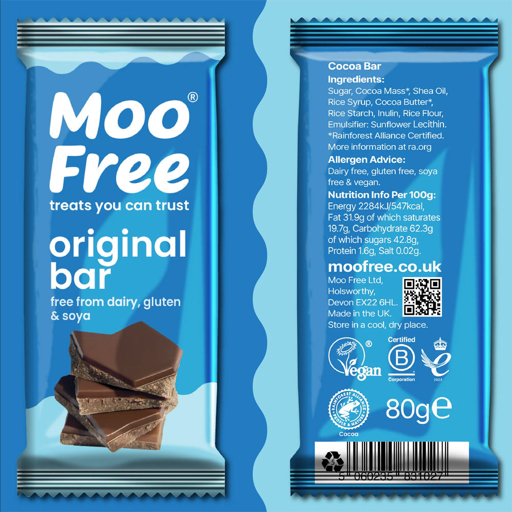 Moo Free Dairy Free & Vegan Original Chocolate Bar