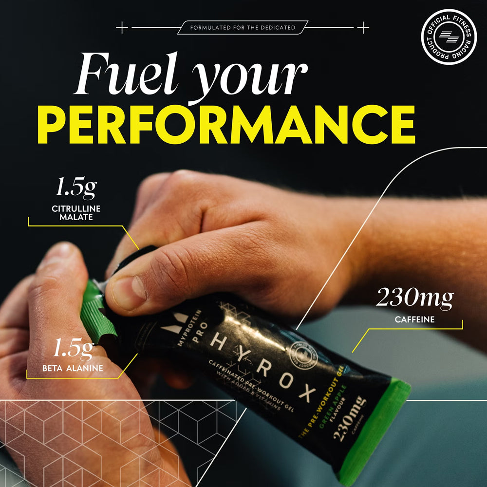 My Protein Pro Hyrox Pre-Workout Gel in Green Apple