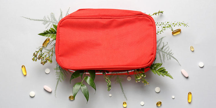 first aid kit with plants spilling out