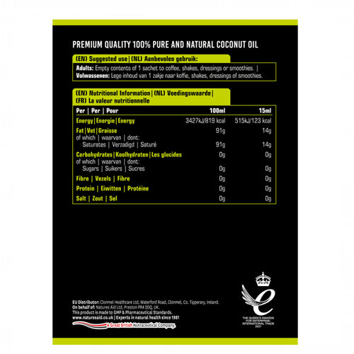 Natures Aid MCT Oil Sachets product informaiton