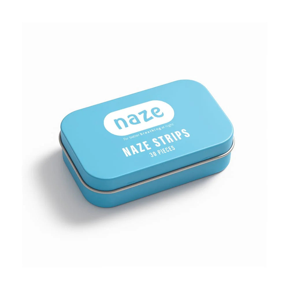 Blue tin box of Naze nose strips.