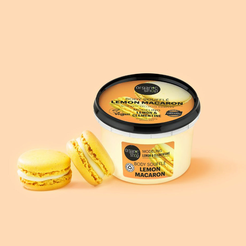 Organic Shop Lemon Macaron Body Souffle with lemon Macaron