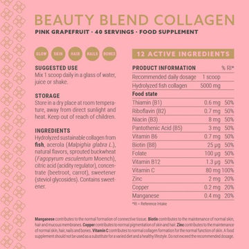 Plent Beauty Blend Collagen Pink Grapefruit contents
