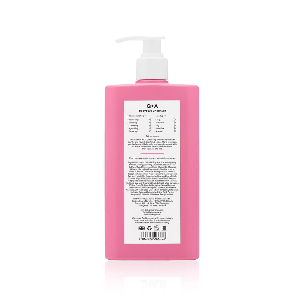 Q+A Vitamin A.C.E Cleansing Shower Oil
