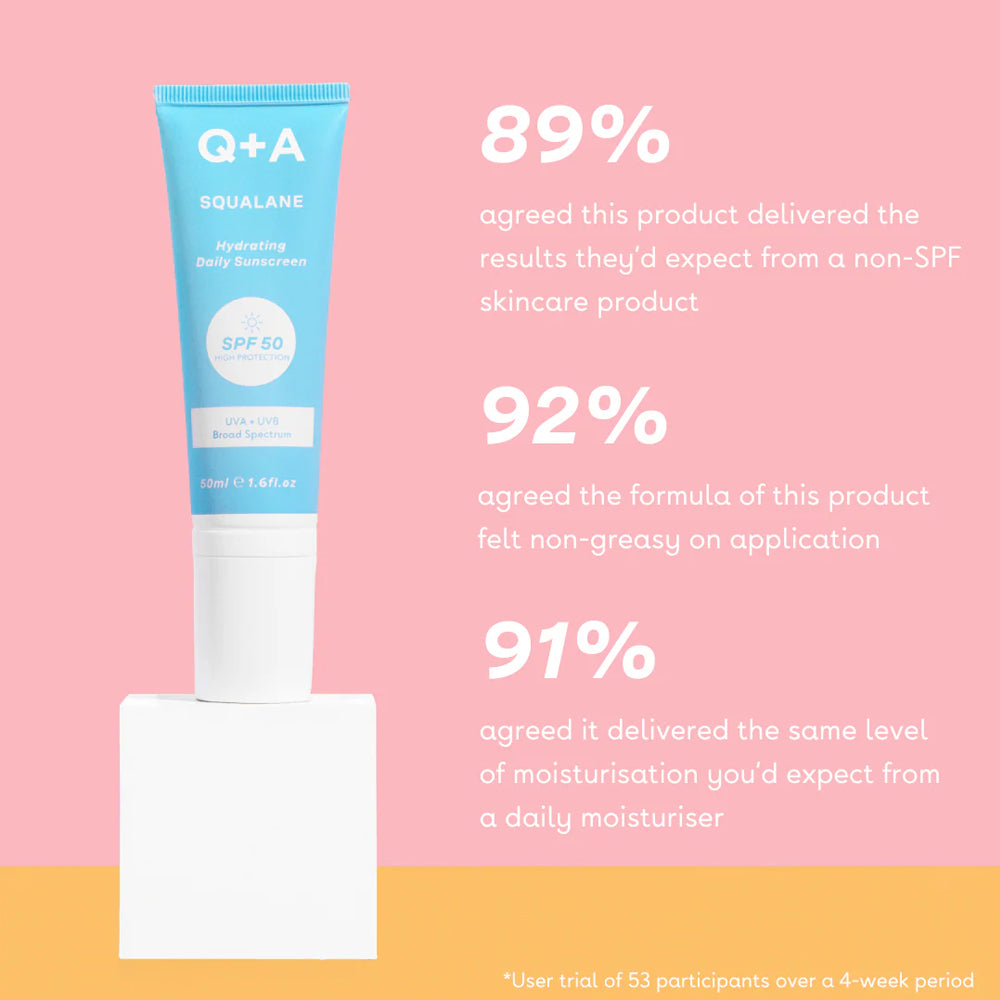 Q+A Squalane SPF 50 Hydrating Daily Sunscreen