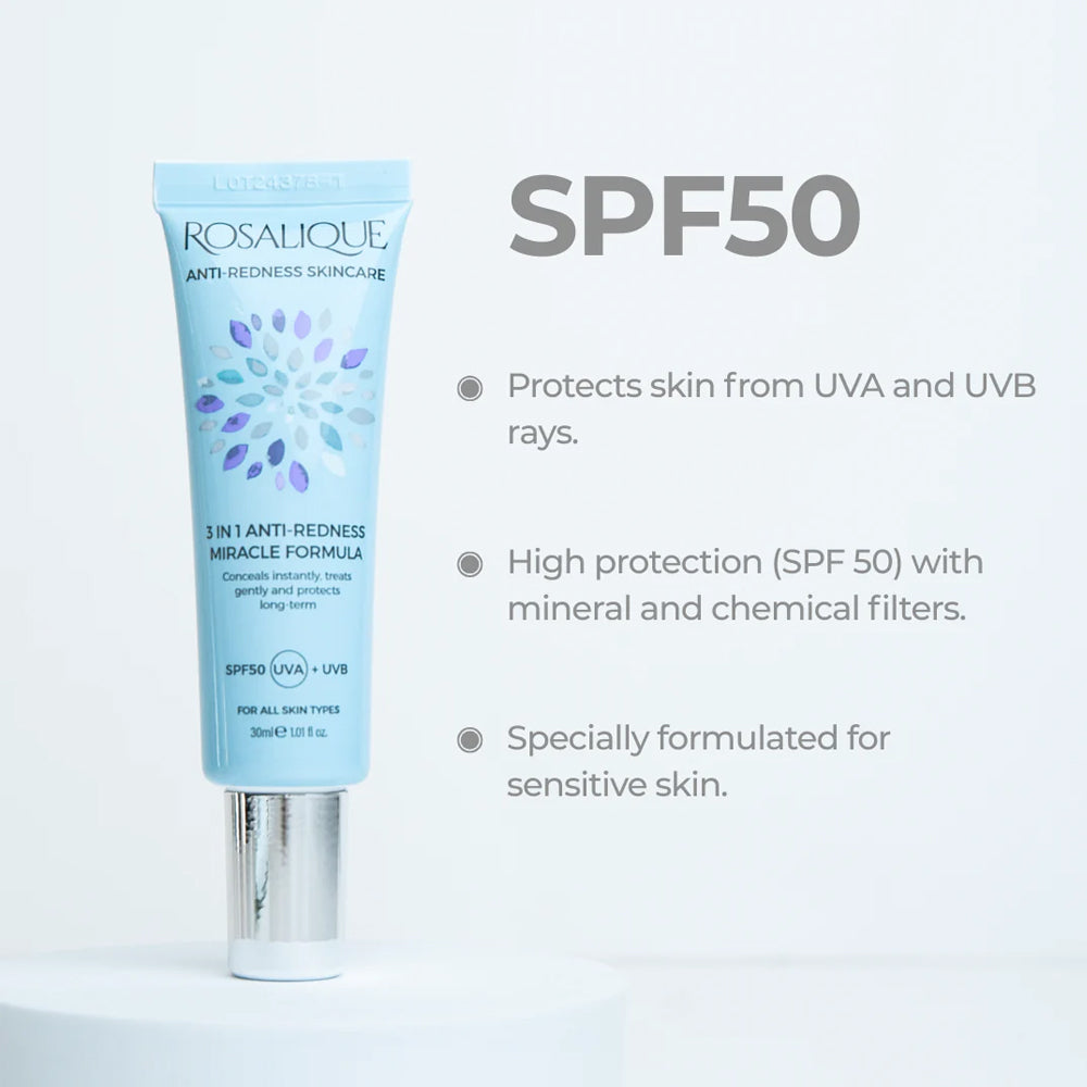 Rosalique 3 in 1 Anti-Redness Miracle Formula SPF50