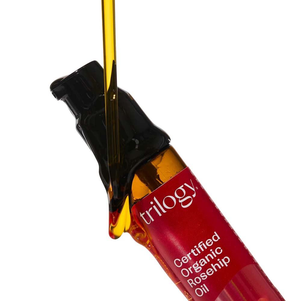Trilogy Rosehip Oil pump and texture