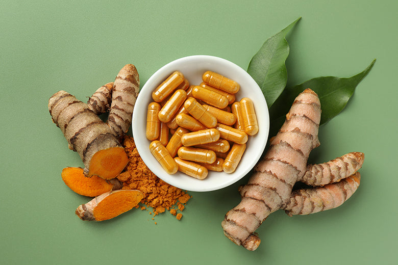 turmeric capsules and root