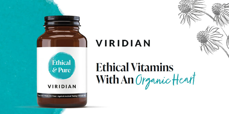 Viridian Brand Banner Ethical Vitamins with an Organic heart