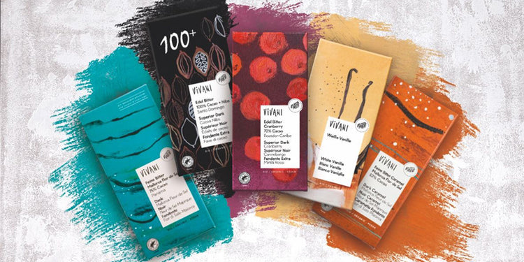 Selection of Vivani chocolate bars