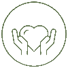 hands holding heart icon