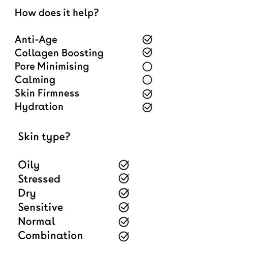 Q+A 5-HTP Face & Neck Cream check sheet