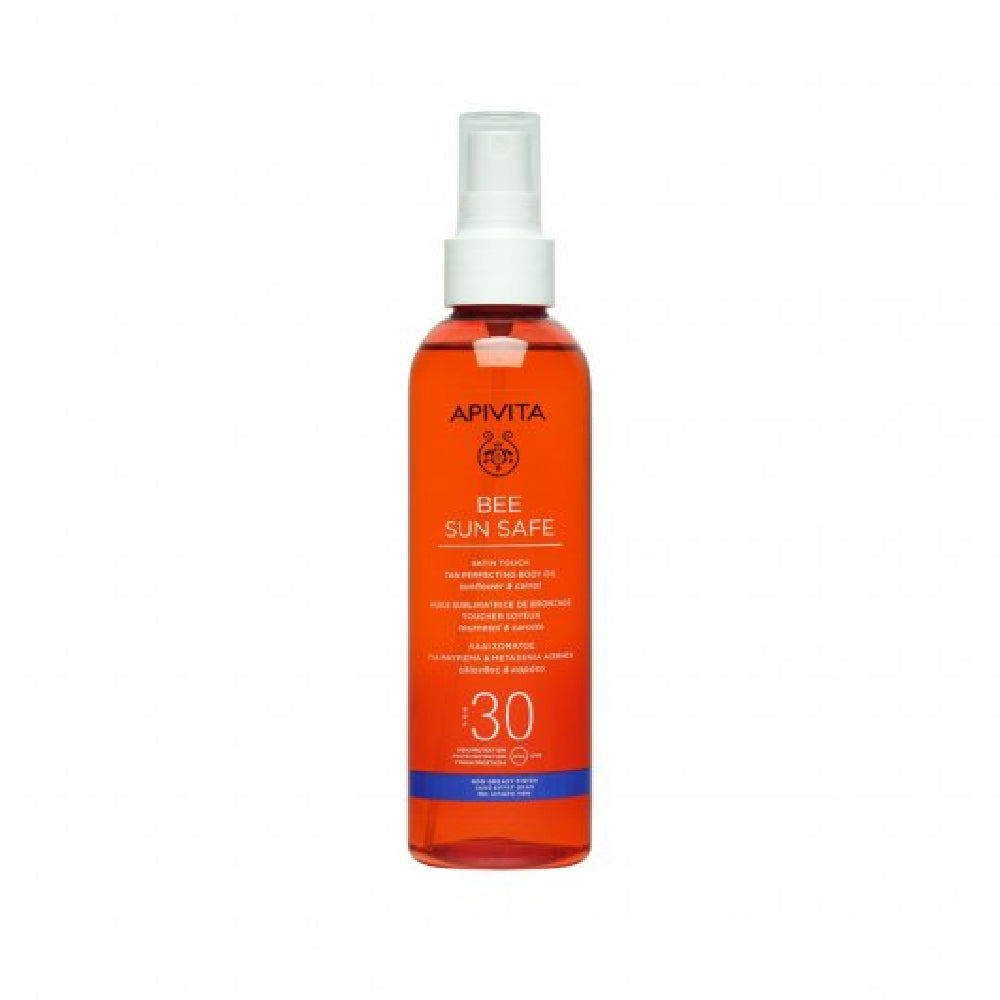 bottle of Apivita Sun Body Oil SPF30
