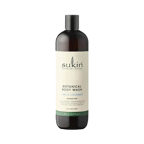 bottle of Sukin Botanical Lime & Coconut Body Wash