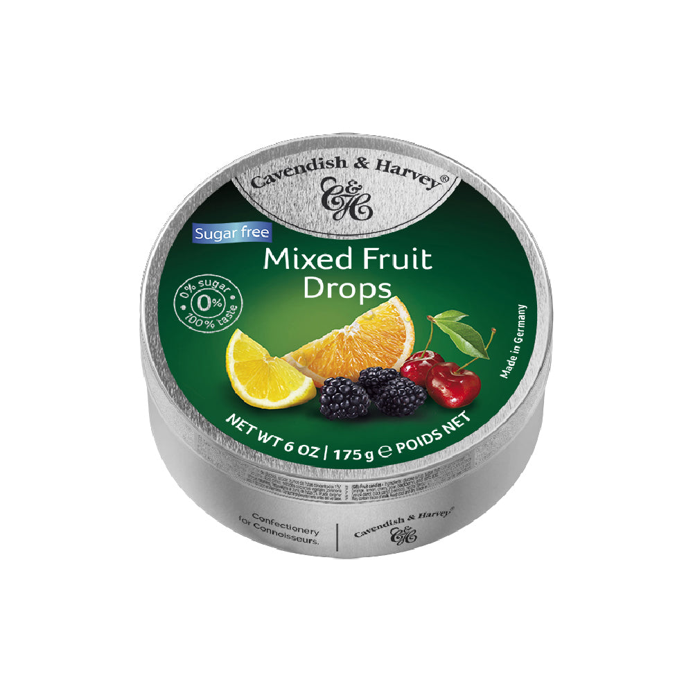 Cavendish &amp; Harvey Sugar Free Mixed Fruit Drops Travel Tin