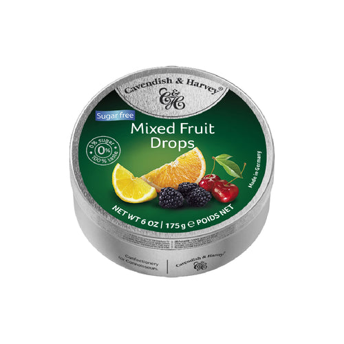 Cavendish &amp; Harvey Sugar Free Mixed Fruit Drops Travel Tin