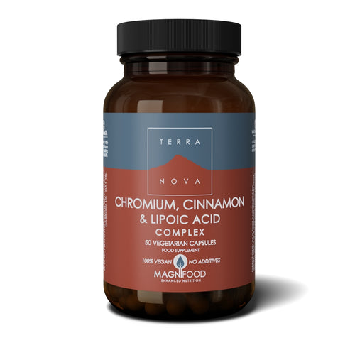 bottle of Terranova Chromium, Cinnamon &amp; Lipoic Acid Complex