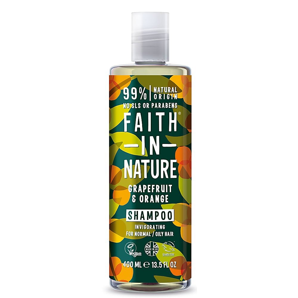 bottle of Faith In Nature Grapefruit & Orange Shampoo