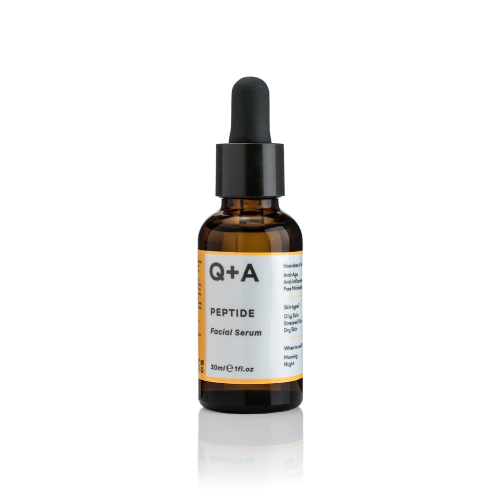 bottle of Q+A Peptide Facial Serum