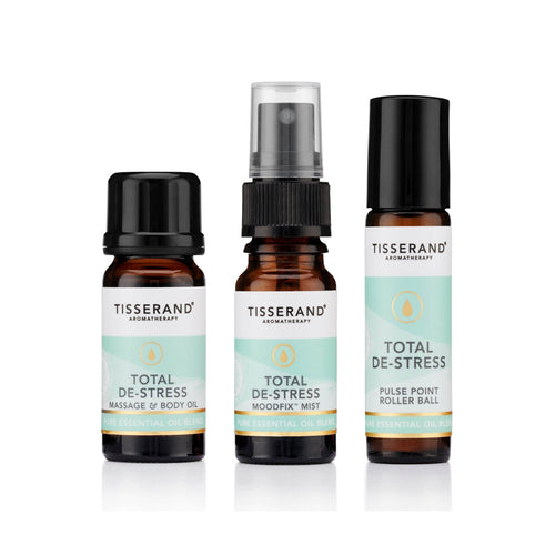 bottles of Tisserand Total De-Stress Discovery Kit