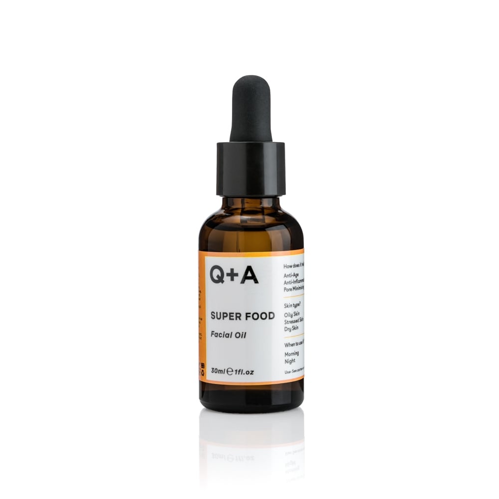 bottle of Q+A Super Food Facial Oil