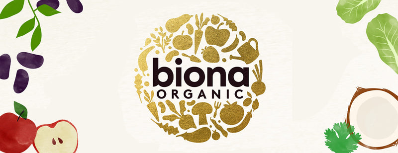 biona organic logo with fruits and vegetables 