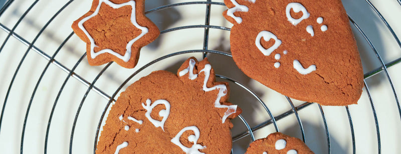 homemade ginger bread with white icing 