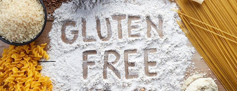 flour spelling out gluten free - a type of diet for those with coeliac disease