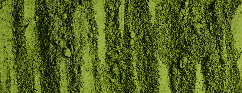 Close up of textured green powder