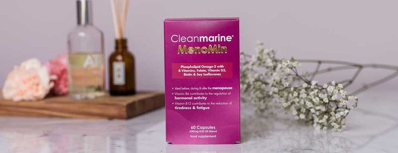 Pink box of Cleanmarine with room spray and reed diffuser in background