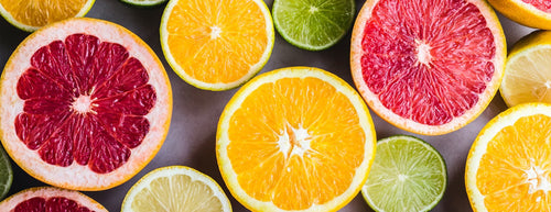 range of citrus fruits including oranges, lemons, limes and grapefruit