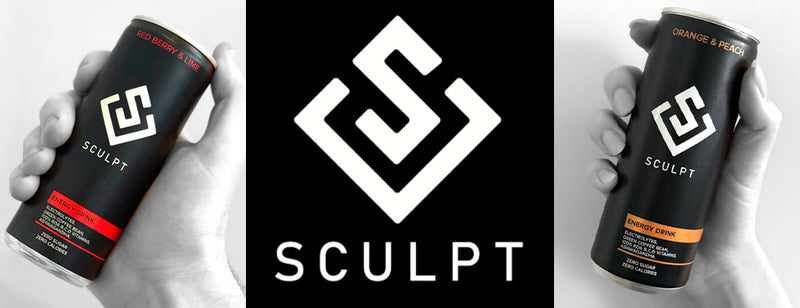 Evergreen: Behind The Label With Sculpt. Sculp logo and energy drinks