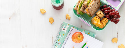 healthy lunchbox with sandwich, grapes and crackers - creative back to school lunch ideas for kids