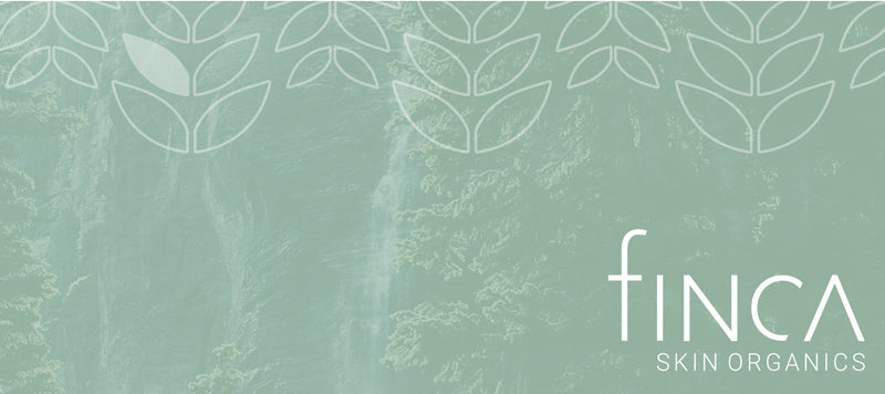 Finca Skin Organics logo - green background with white leaves