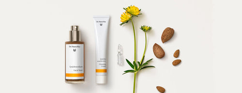 Dr. Hauschka cleanser and toner with a pretty flower