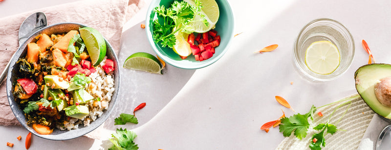 bowl of non-boring salad with grains and avocado