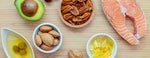 omega oil sources including salmon, oils, avocado and nuts 