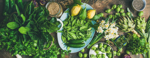 Variety of leafy green plants