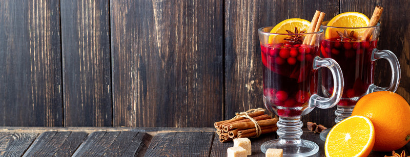 Cranberry Punch with orange slices and cinnamon stick